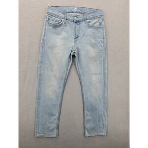 7 For All Mankind Slimmy Jeans Light Wash Blue Slim Straight Denim Size 31